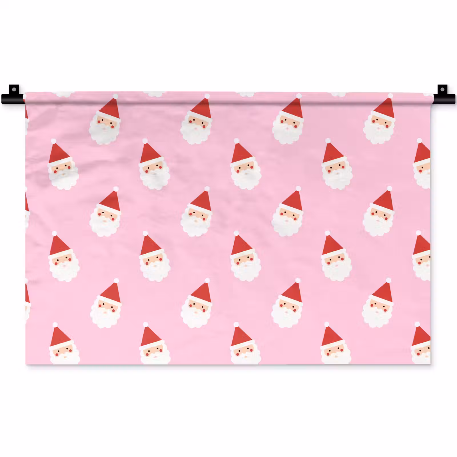 Wandkleed - Kerstman - Kerst - Roze — 1