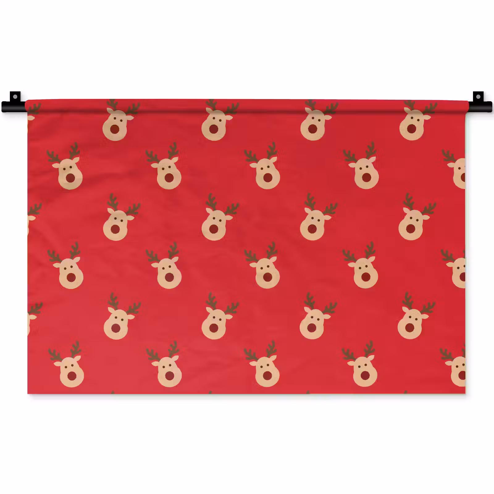 Wandkleed - Rendieren - Kerst - Rood — 1