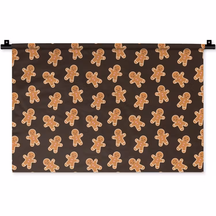 Wandkleed - Bruin - Peperkoek - Kerst — 1