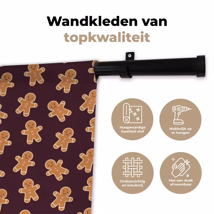 Wandkleed - Burgudy - Peperkoek - Kerst — 3