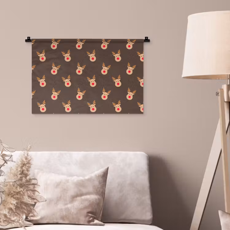 Wandkleed - Kerst - Rendieren - Bruin — 2