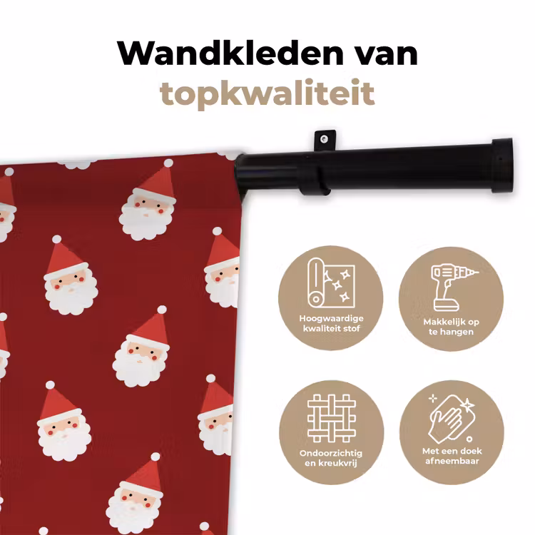 Wandkleed - Kerstman - Kerst - Rood — 3
