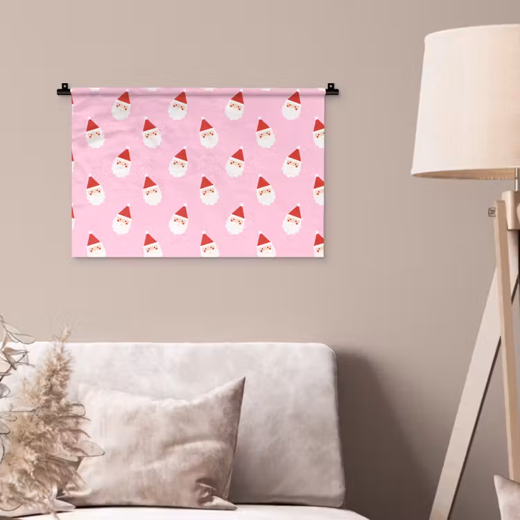 Wandkleed - Kerstman - Kerst - Roze — 2