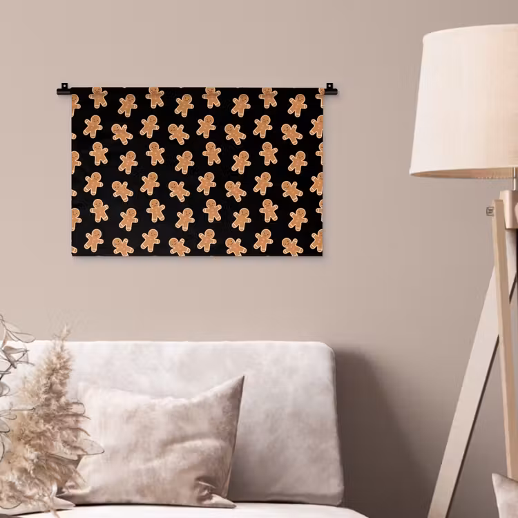Wandkleed - Peperkoek - Kerst - Zwart - Bruin — 2