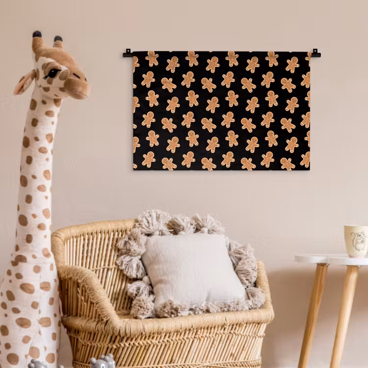 Wandkleed - Peperkoek - Kerst - Zwart - Bruin — 5
