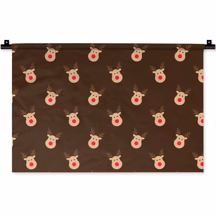 Wandkleed - Rendieren - Kerst - Bruin — 1