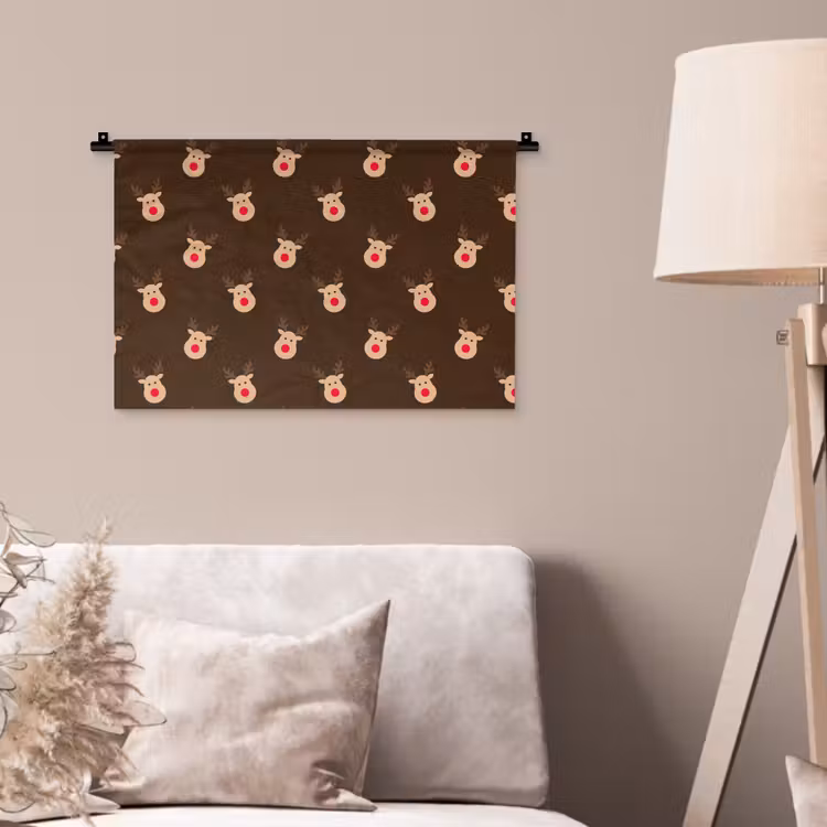 Wandkleed - Rendieren - Kerst - Bruin — 2