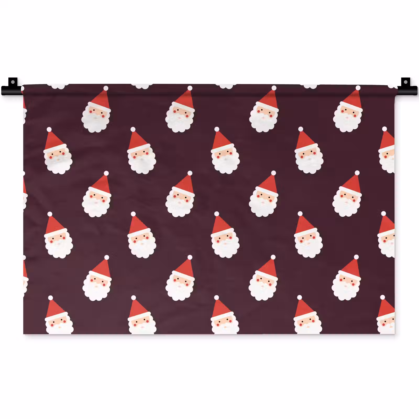 Wandkleed - Kerstman - Kerst - Donker - Rood — 1