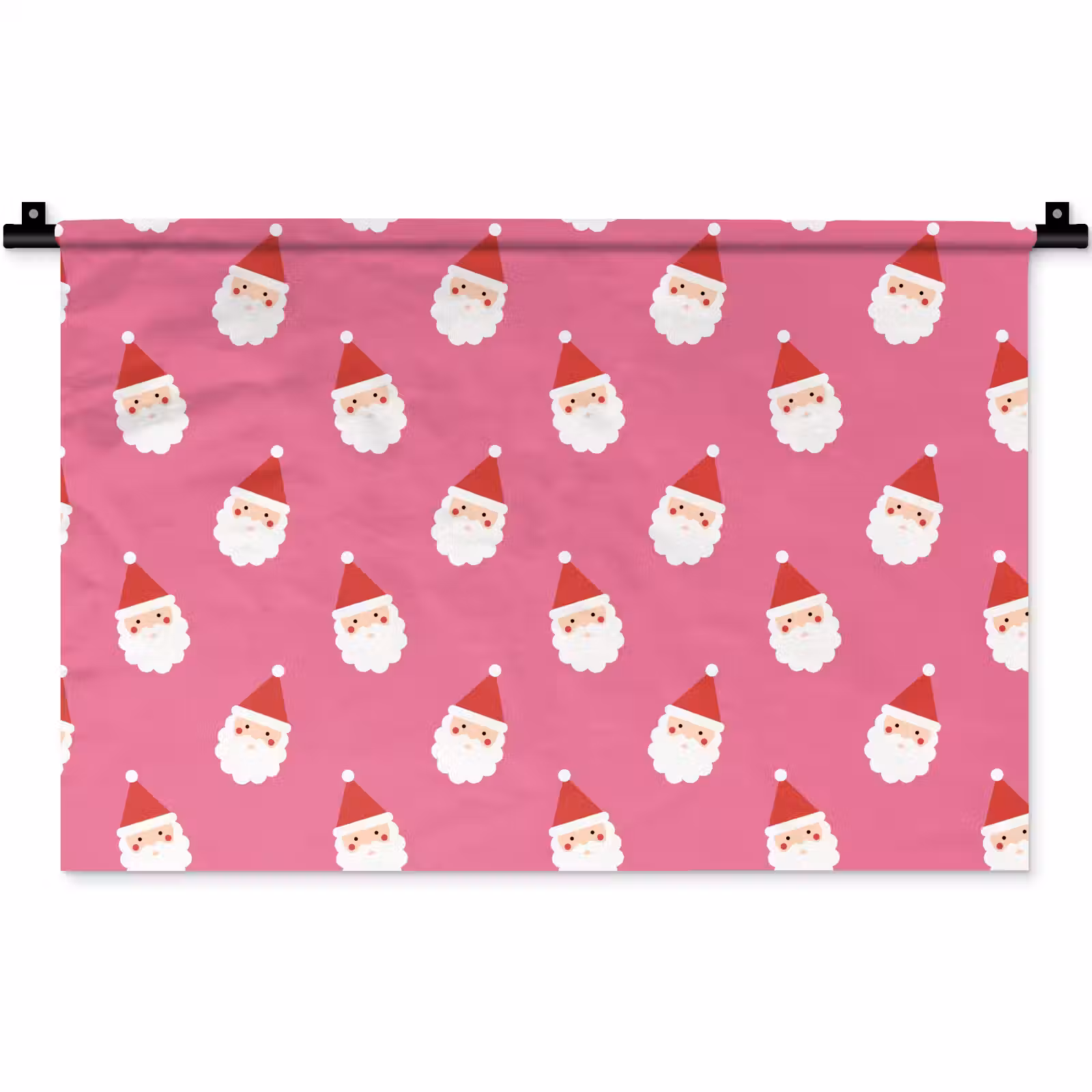 Wandkleed - Kerstman - Kerst - Rood - Roze — 1