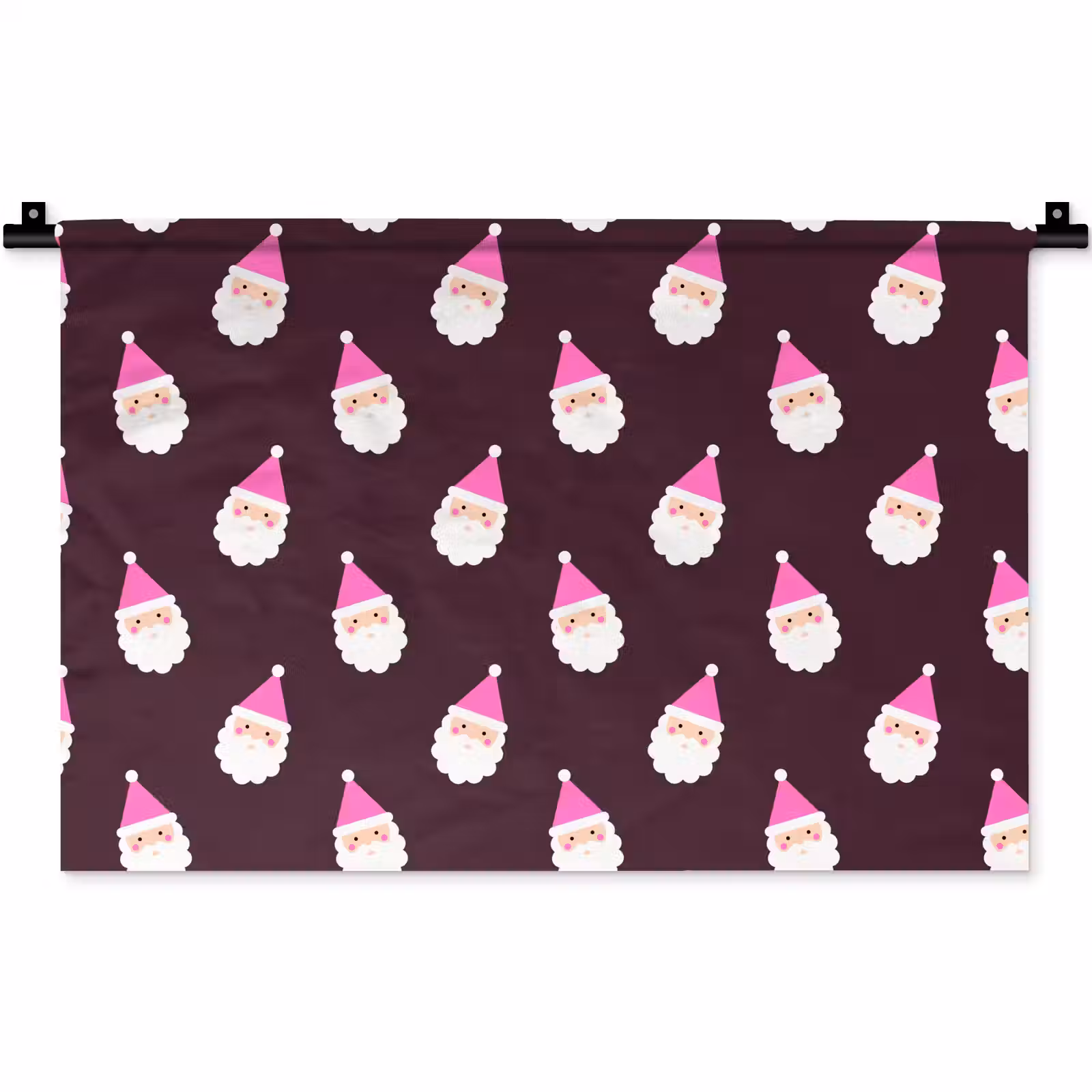 Wandkleed - Kerstman - Kerst - Roze - Burgundy — 1
