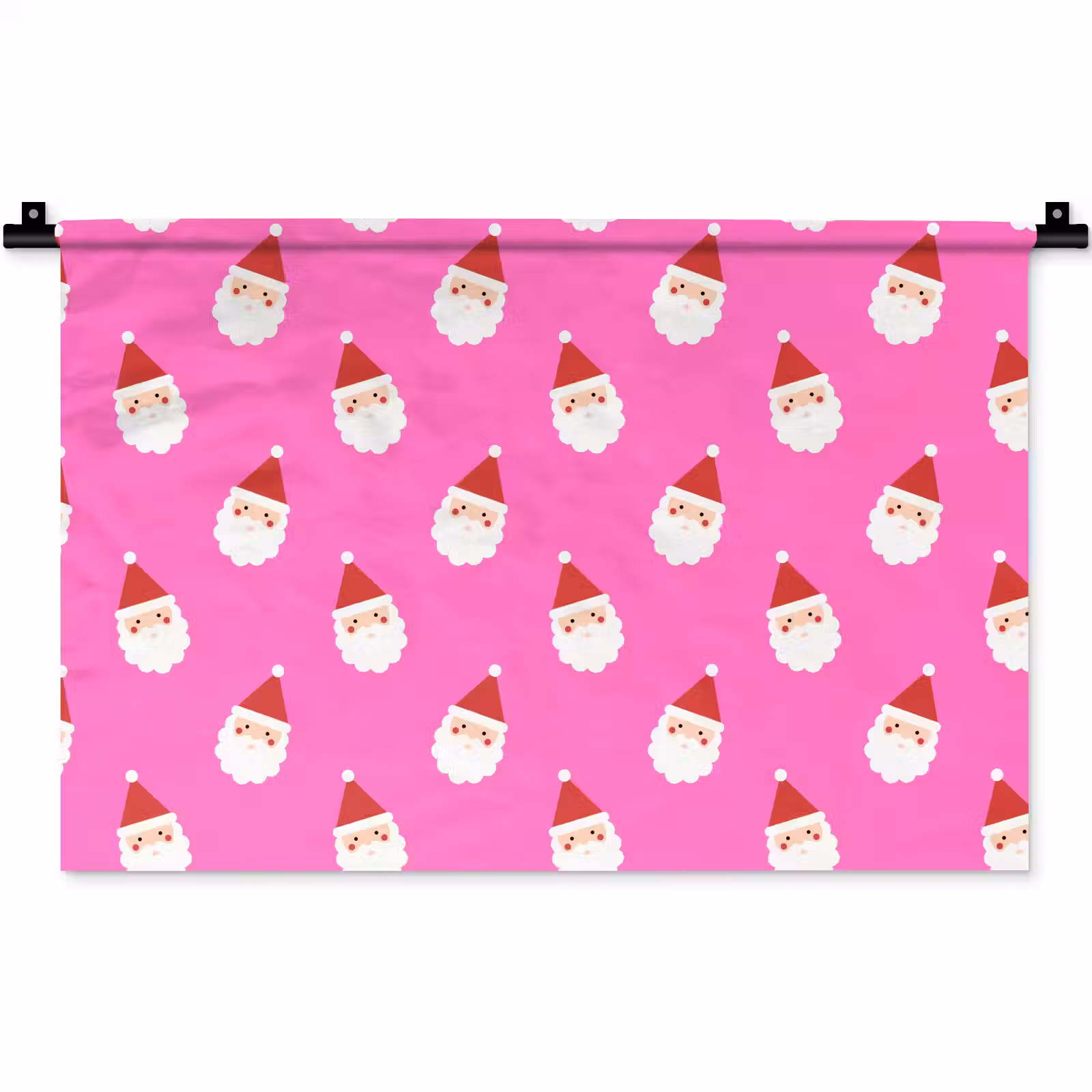 Wandkleed - Kerstman - Kerst - Roze - Rood — 1