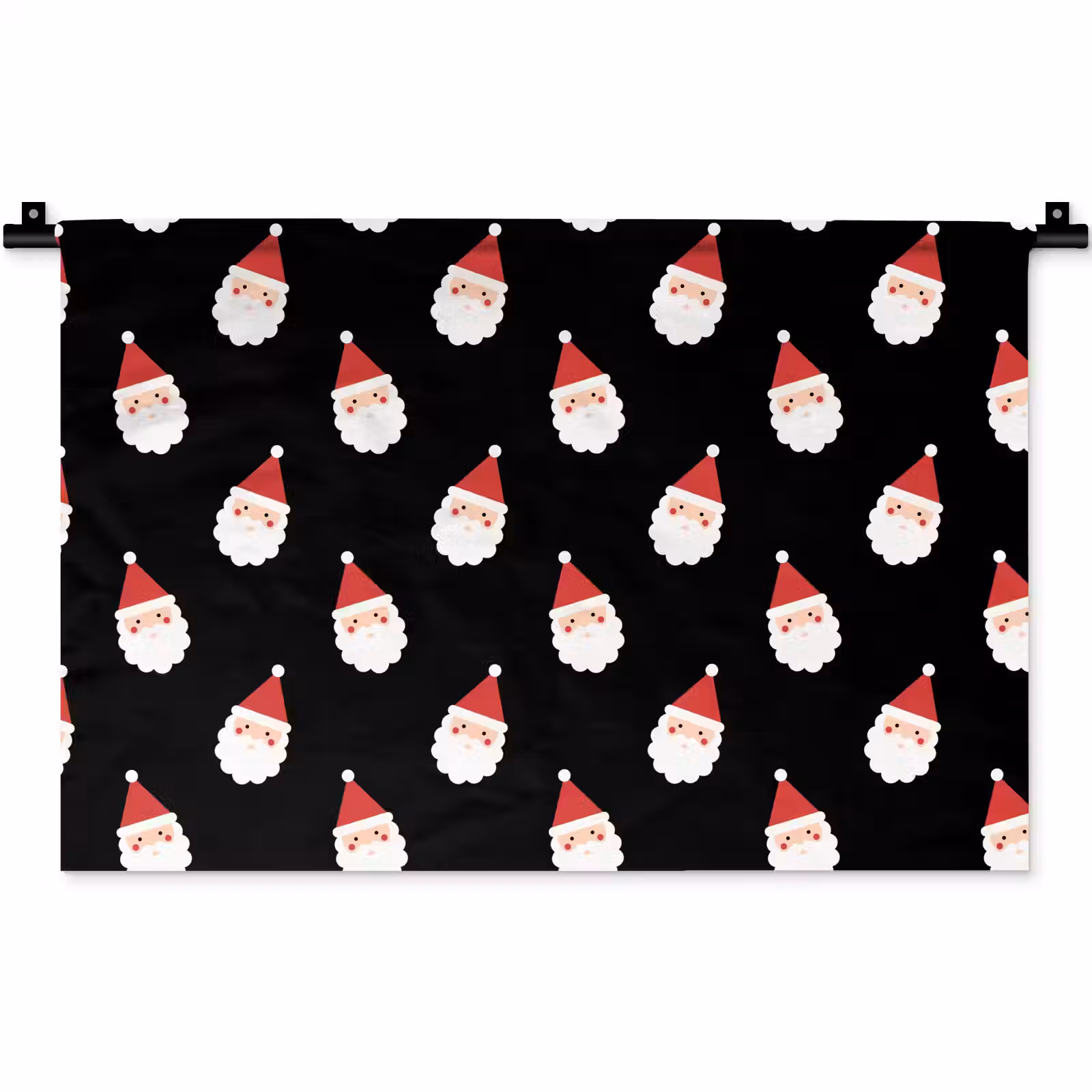Wandkleed - Kerstman - Kerst - Zwart — 1