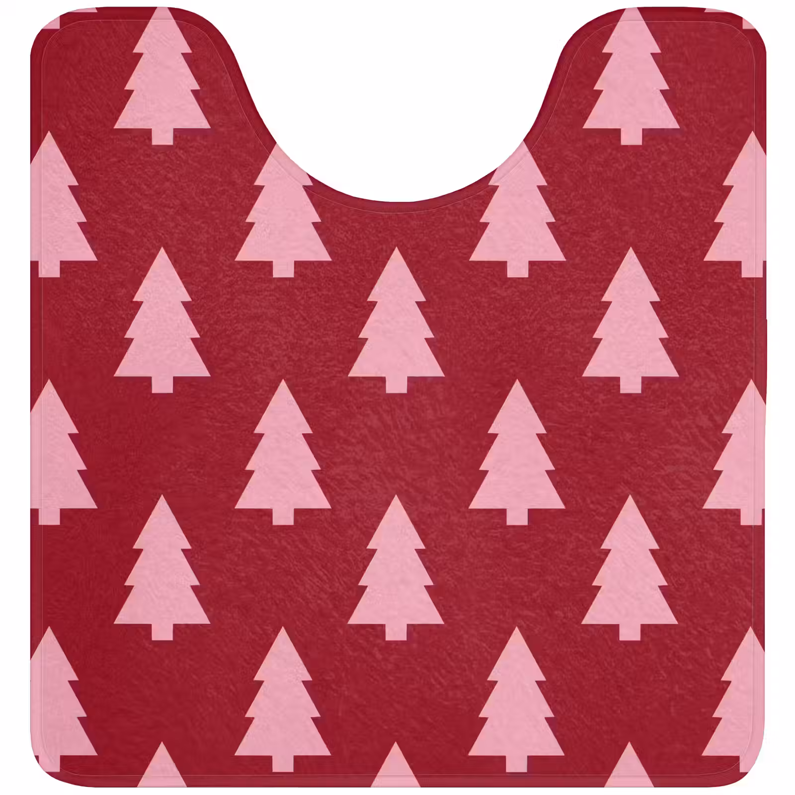 WC Mat - Kerstboom - Burguny - Roze — 1