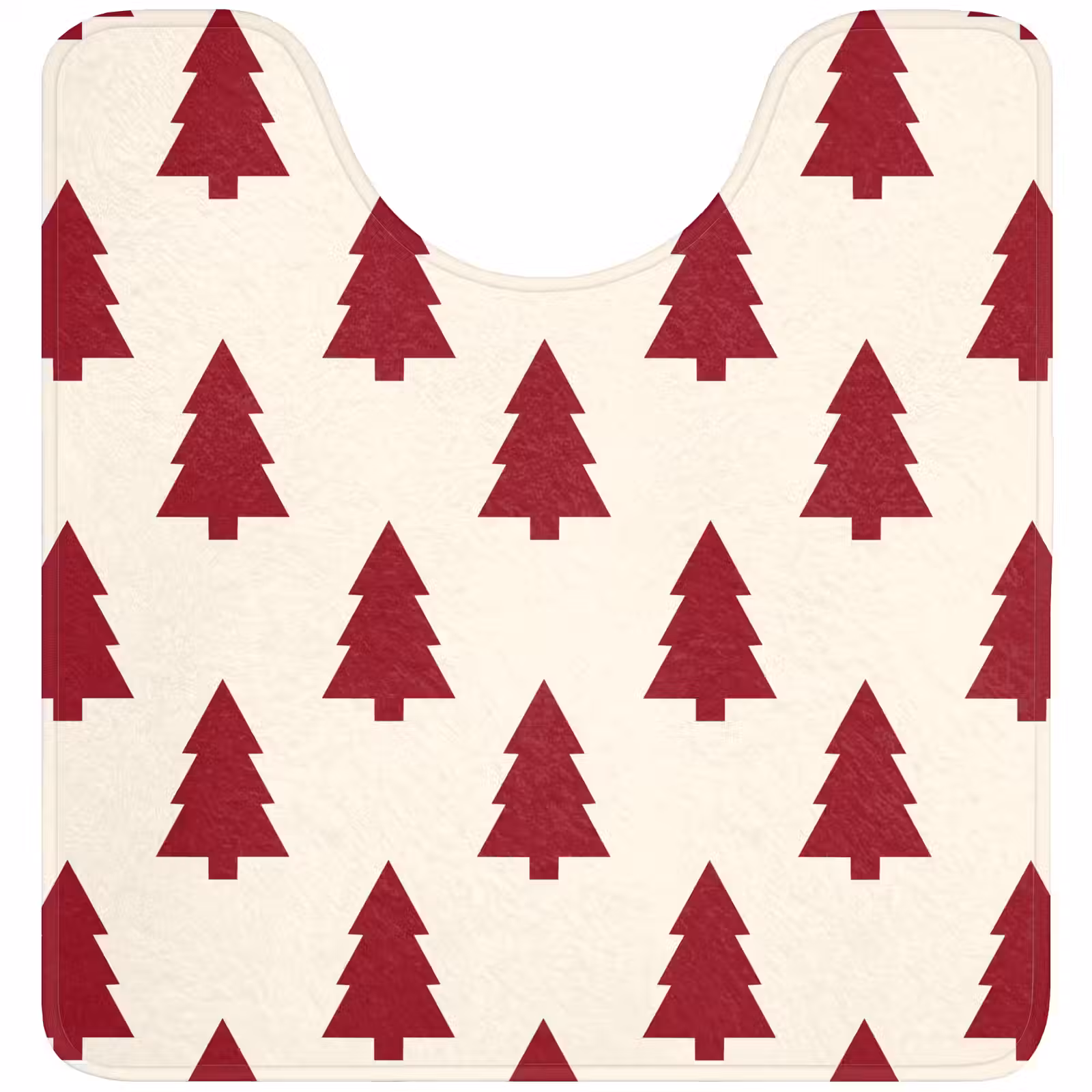 WC Mat - Kerstboom - Crème - Rood — 1