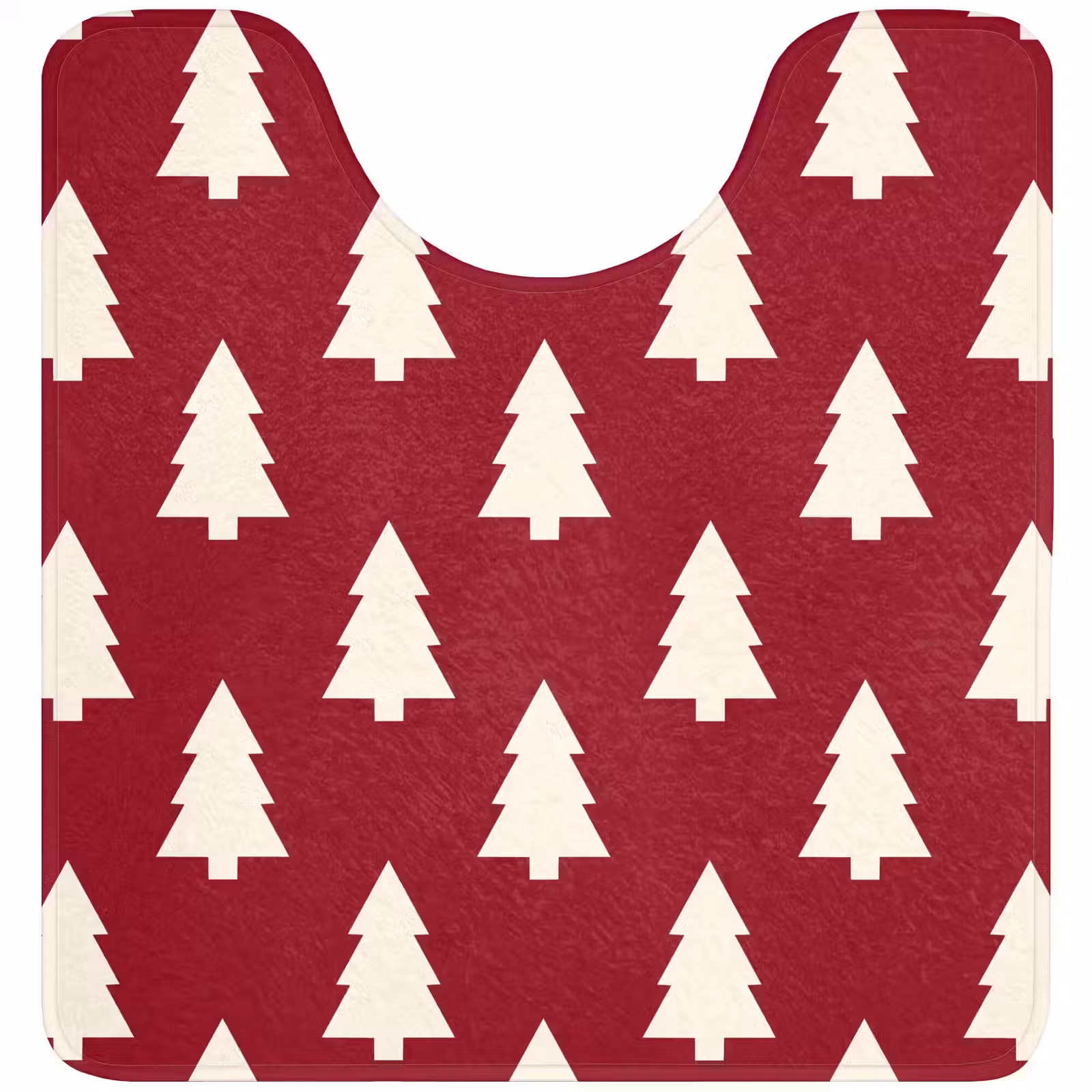 WC Mat - Kerstboom - Rood - Wit — 1