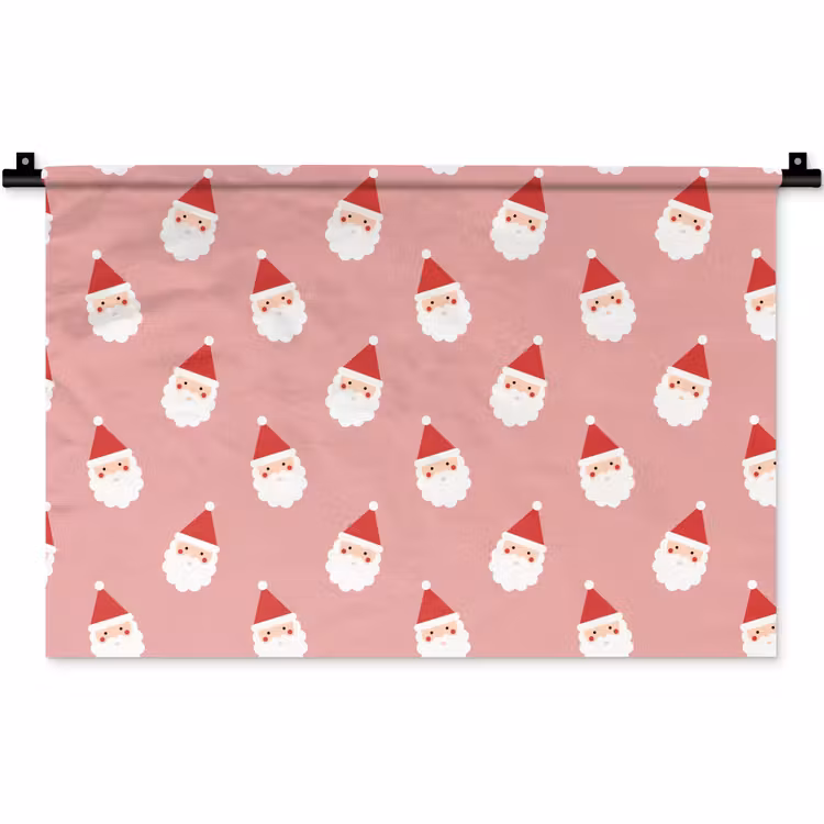 Wandkleed - Kerst - Kerstman - Roze — 1