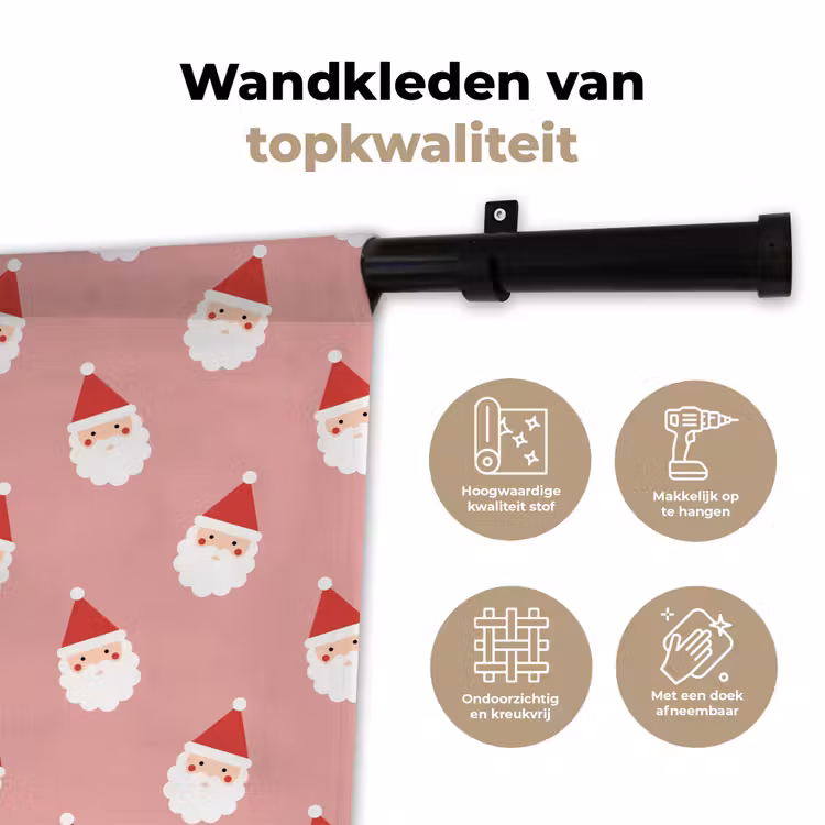 Wandkleed - Kerst - Kerstman - Roze — 3