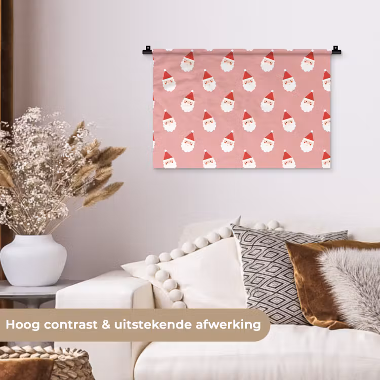 Wandkleed - Kerst - Kerstman - Roze — 4