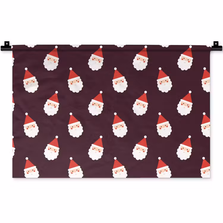 Wandkleed - Kerstman - Kerst - Donker - Rood — 1