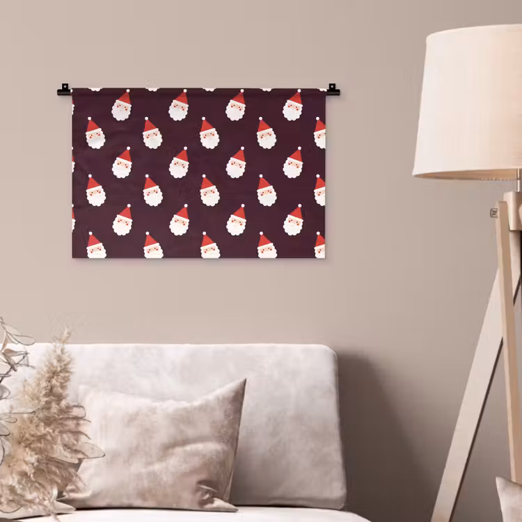 Wandkleed - Kerstman - Kerst - Donker - Rood — 2