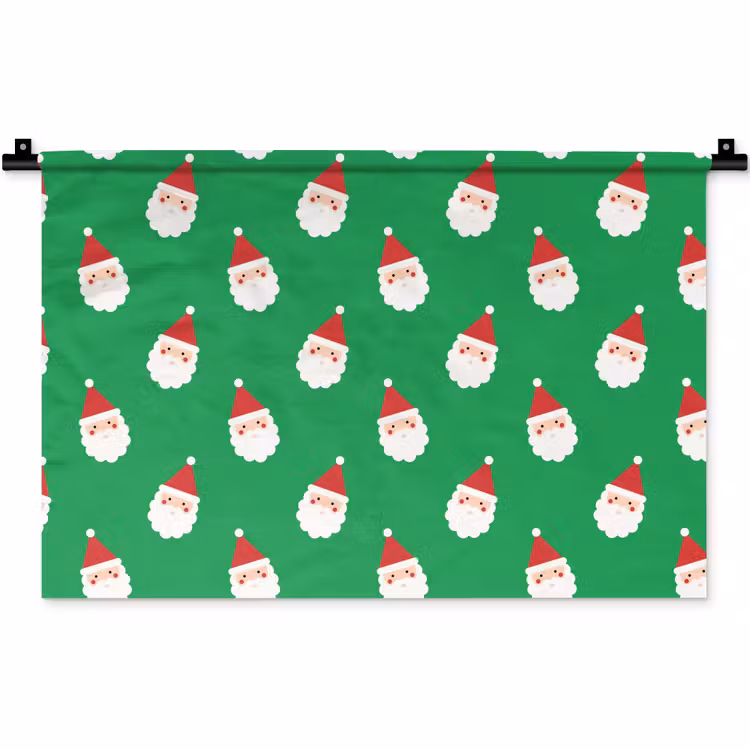 Wandkleed - Kerstman - Kerst - Neon - Groen — 1