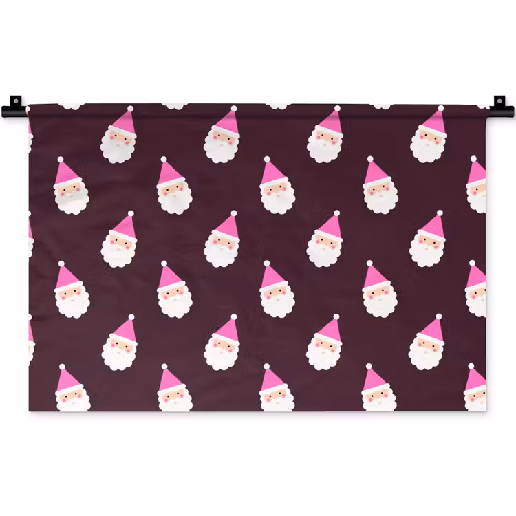 Wandkleed - Kerstman - Kerst - Roze - Burgundy — 1