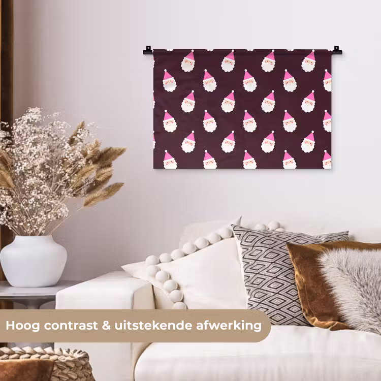 Wandkleed - Kerstman - Kerst - Roze - Burgundy — 4