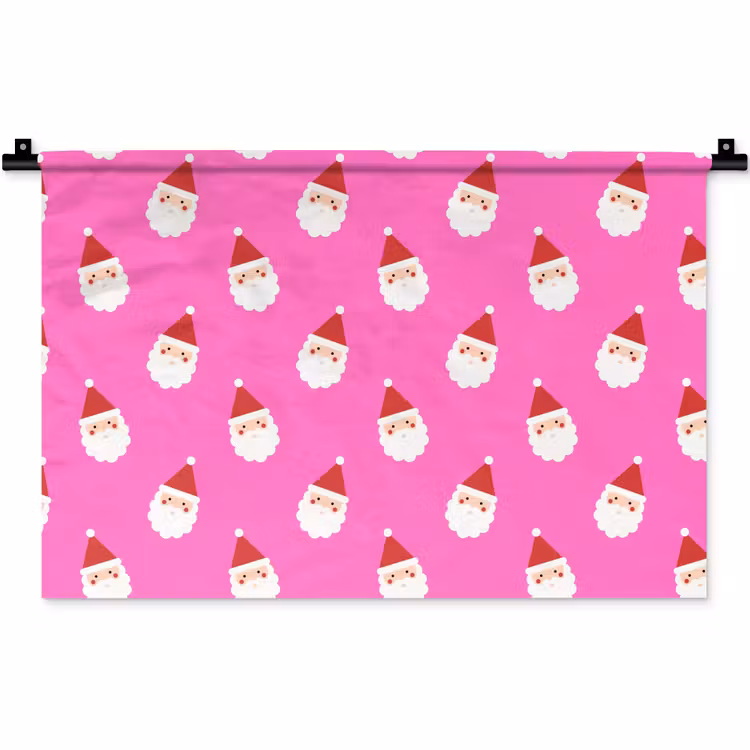Wandkleed - Kerstman - Kerst - Roze - Rood — 1