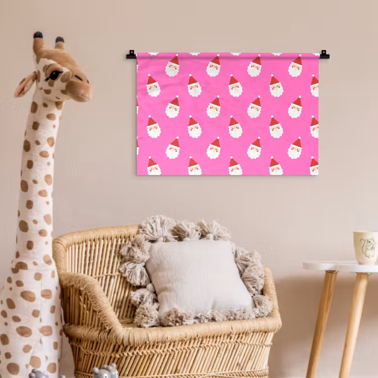 Wandkleed - Kerstman - Kerst - Roze - Rood — 5