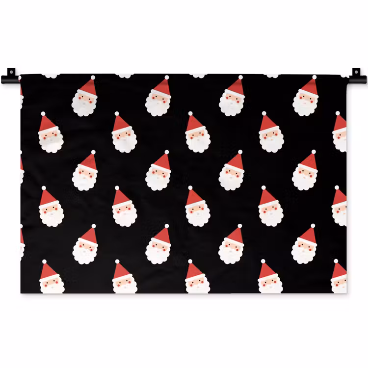 Wandkleed - Kerstman - Kerst - Zwart — 1
