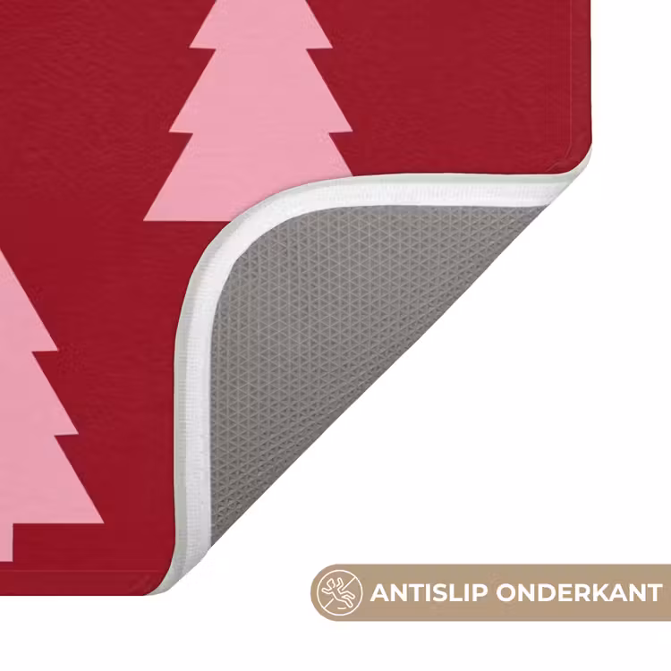 WC Mat - Kerstboom - Burguny - Roze — 4