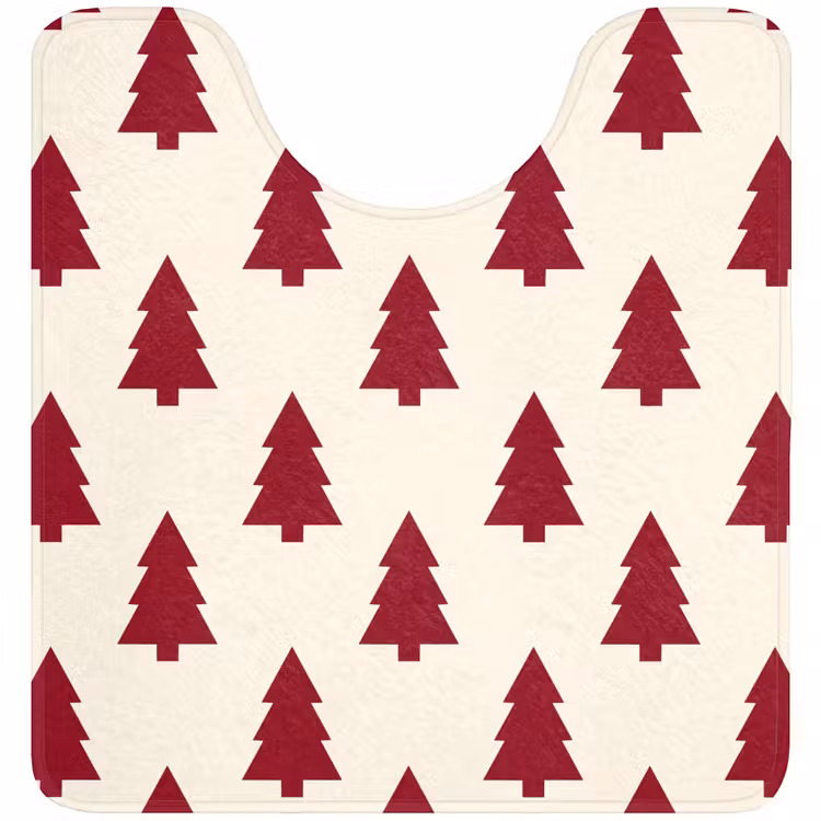 WC Mat - Kerstboom - Crème - Rood — 1
