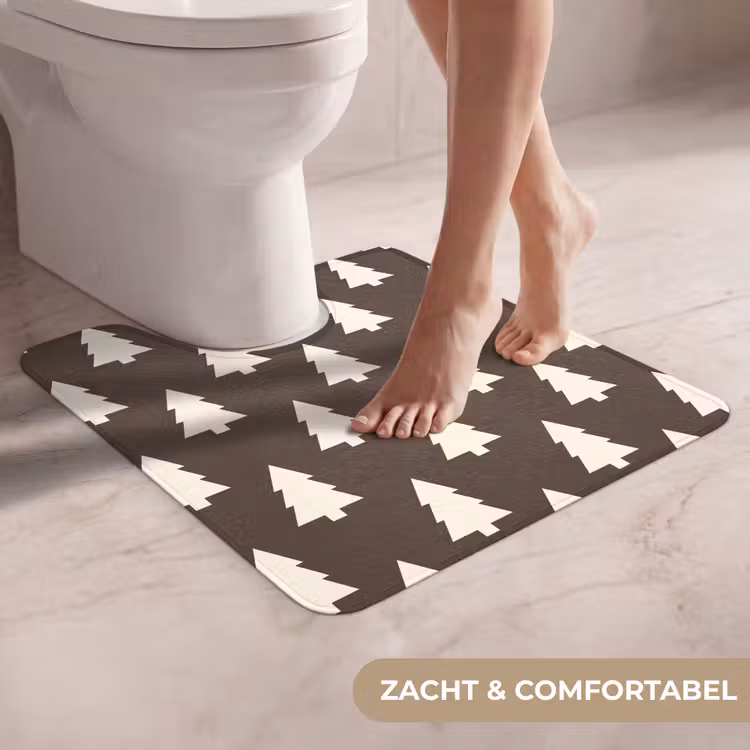 WC Mat - Kerstboom - Grijs - Crème — 5