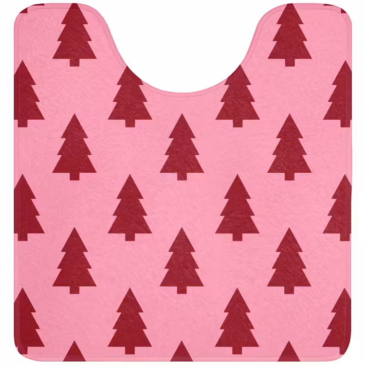 WC Mat - Kerstboom - Rood - Roze — 1