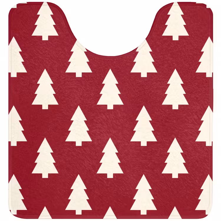 WC Mat - Kerstboom - Rood - Wit — 1