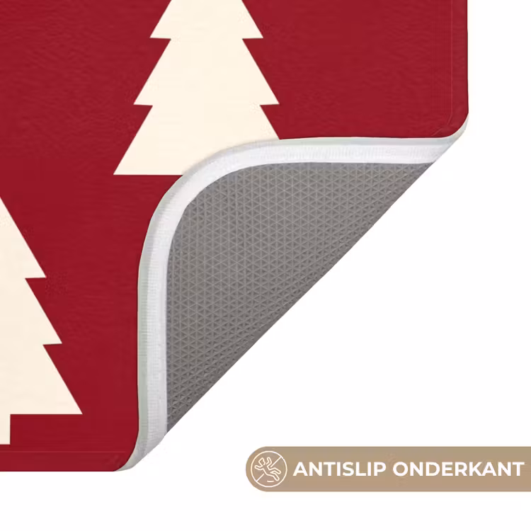 WC Mat - Kerstboom - Rood - Wit — 4
