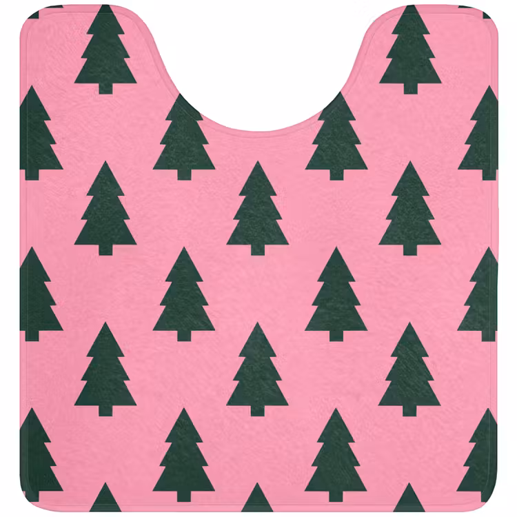 WC Mat - Kerstboom - Roze - Groen — 1