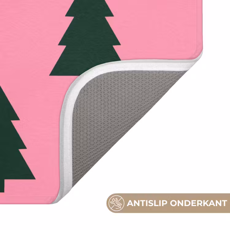 WC Mat - Kerstboom - Roze - Groen — 4