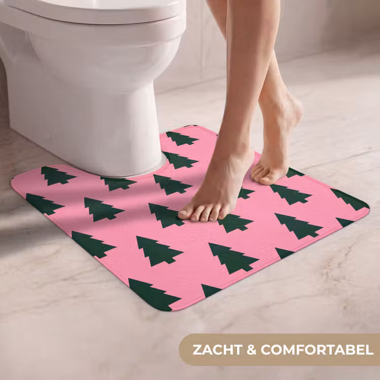 WC Mat - Kerstboom - Roze - Groen — 5