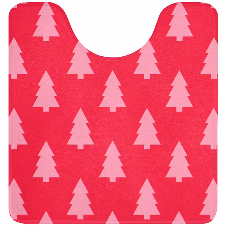 WC Mat - Kerstboom - Roze - Rood — 1