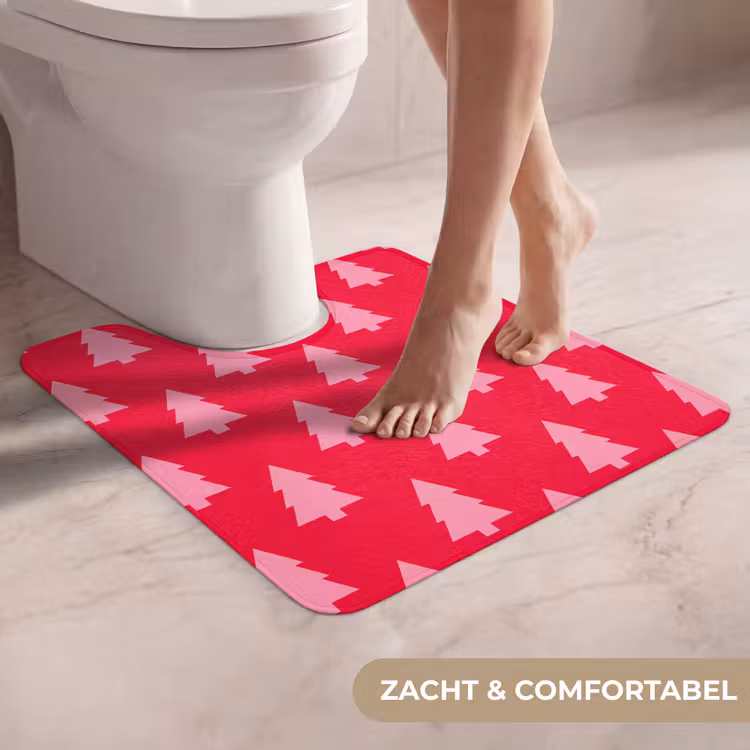 WC Mat - Kerstboom - Roze - Rood — 5