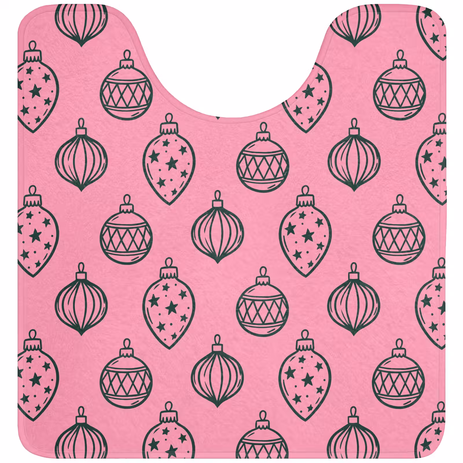 WC Mat - Kerstbal - Groen - Roze — 1