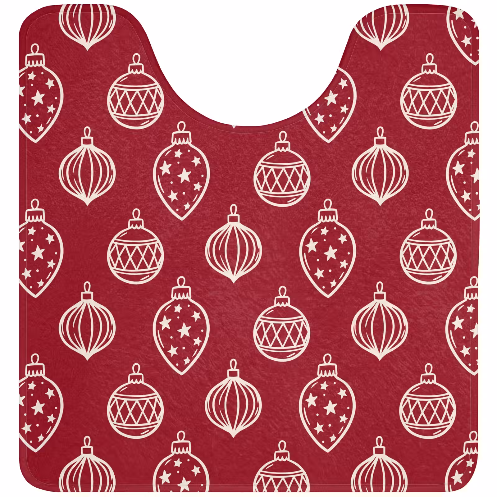 WC Mat - Kerstbal - Rood - Crème — 1