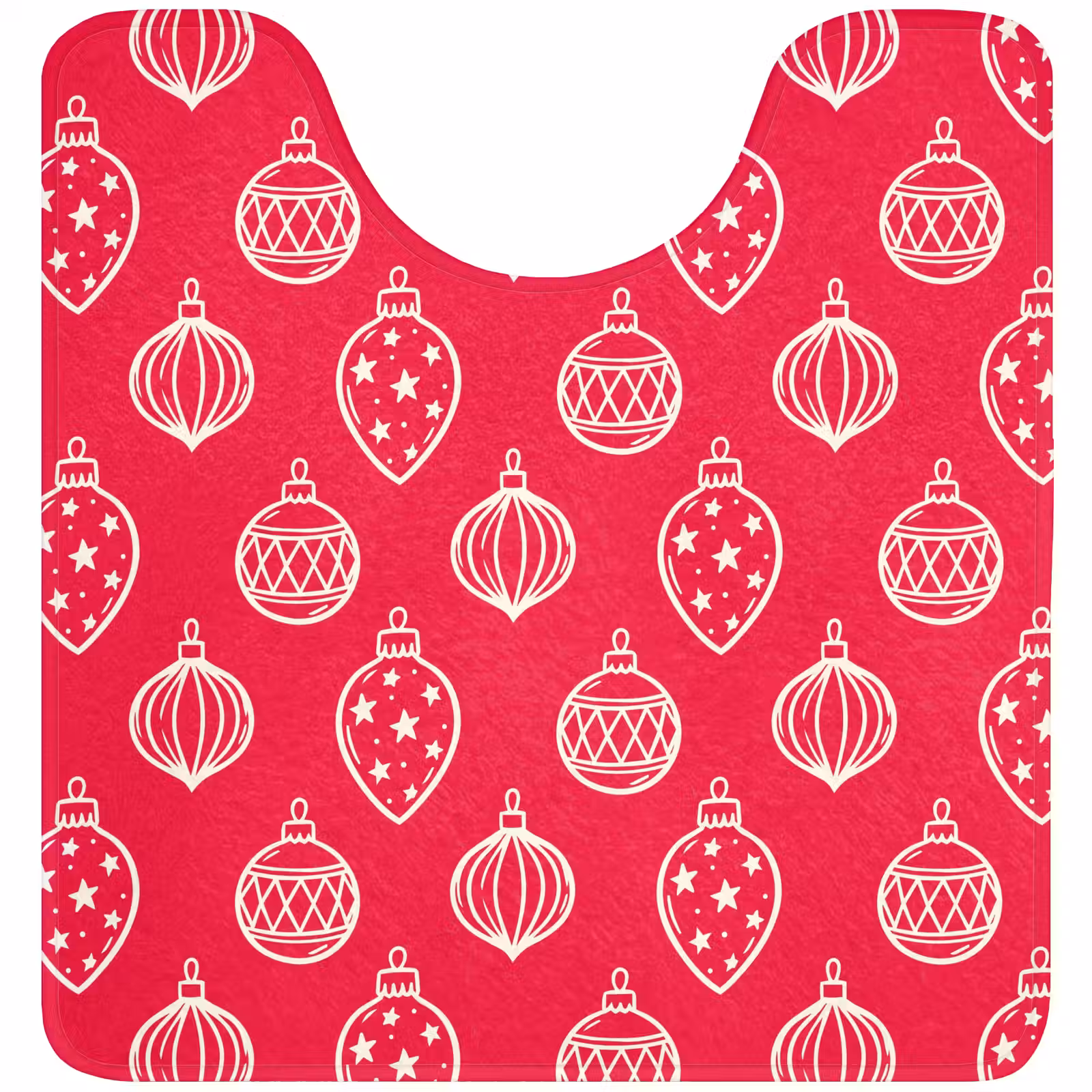 WC Mat - Kerstbal - Rood - Wit — 1