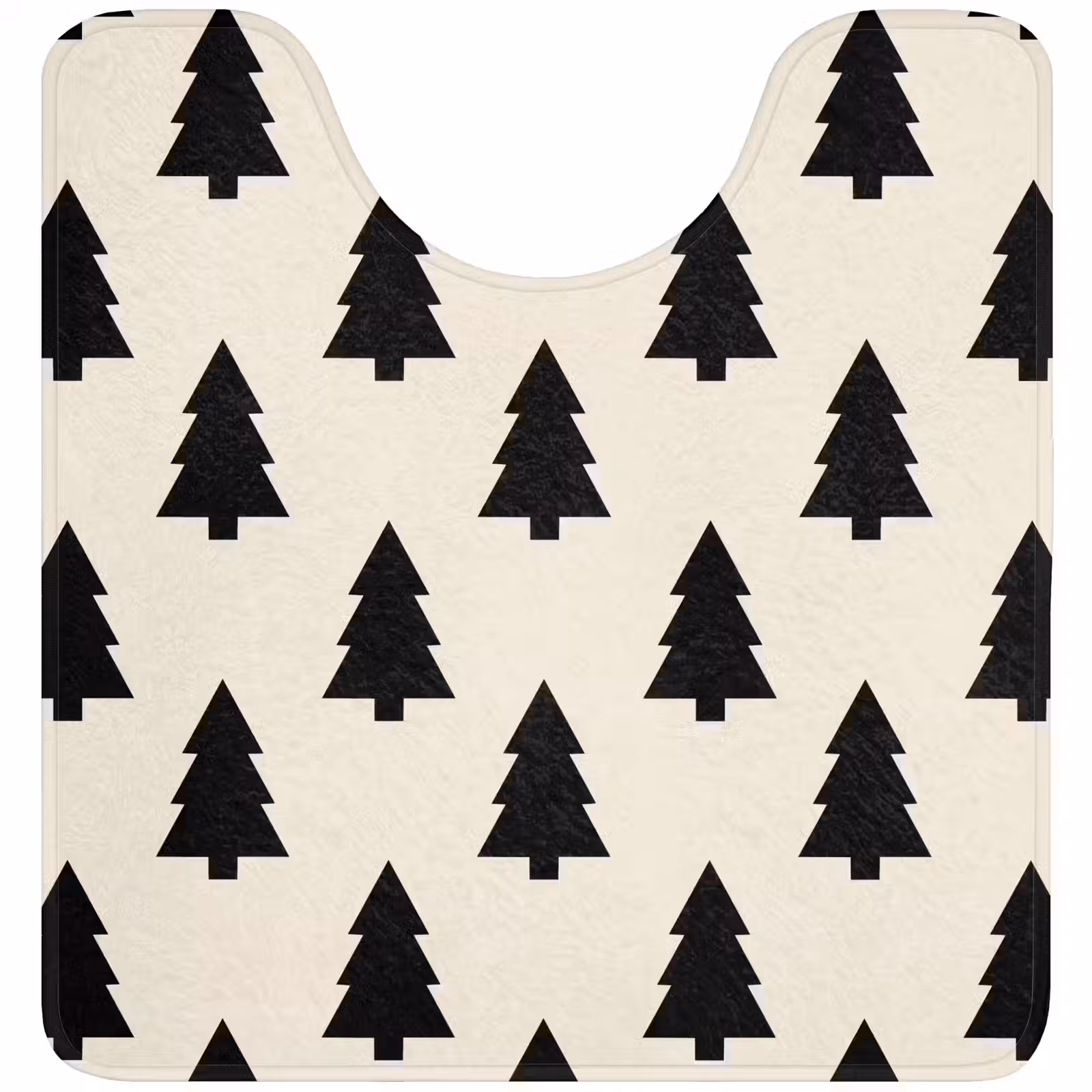 WC Mat - Kerstboom - Wit - Zwart — 1