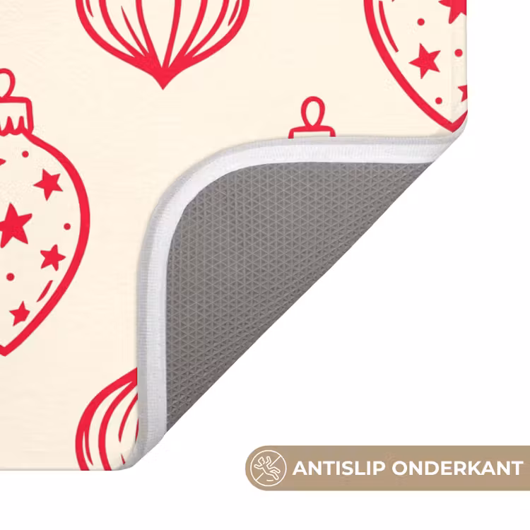WC Mat - Kerstbal - Crème - Rood — 4