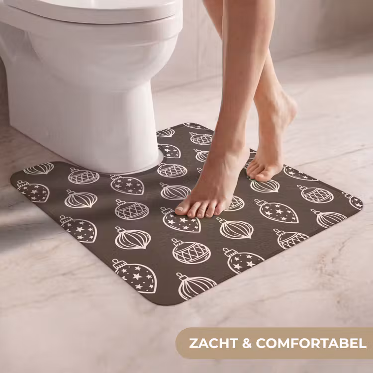 WC Mat - Kerstbal - Grijs - Crème — 5