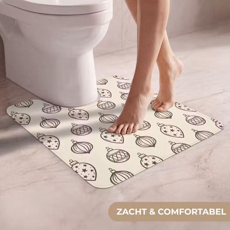 WC Mat - Kerstbal - Groen - Crème — 5