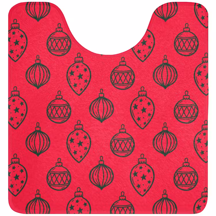WC Mat - Kerstbal - Groen - Rood — 1