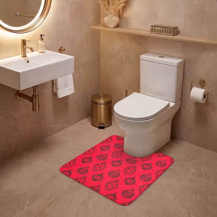 WC Mat - Kerstbal - Groen - Rood — 3